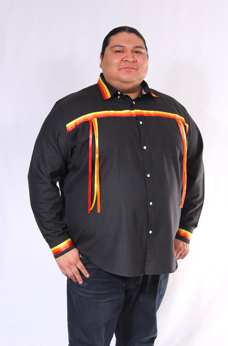 Blaze Black Ribbon Shirt – Our Indigenous Traditions