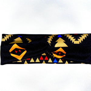 Black Geometric Twisted Headband Headband clothing line, head gear, Headband, headgear, indigenous clothing, oitclothing - Our Indigenous Traditions Clothing Brand