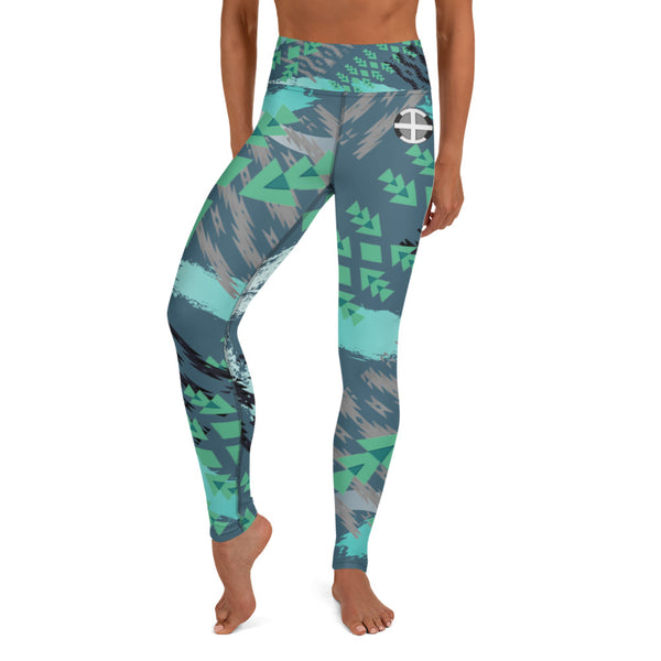 Emerald-Arrows Active Leggings leggings Aboriginal, American Indian, clothing, emerald, green, indigenous, native brand, oit, our, outfit, traditions, warrior, workout - Our Indigenous Tradit