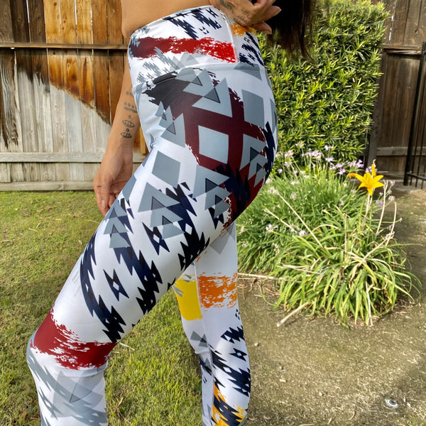 Spark-Arrows Active Leggings  active, bottoms, leggings, native, our indigenous traditions, sports, women, women's, yoga - Our Indigenous Traditions Clothing Brand