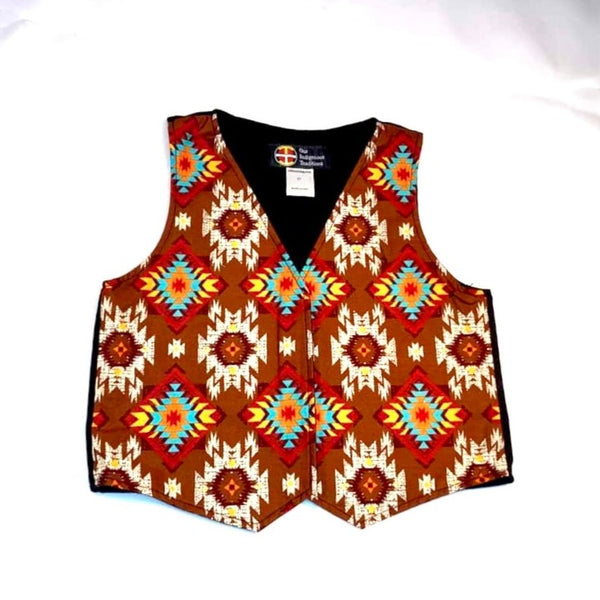 Brown Toddler Vest Vest Aboriginal, American Indian, black, boys, business, childrens, clothing, clothing line, comfort, comfortable, Cotton, culture, family, Fashion, first nation, hancrafte