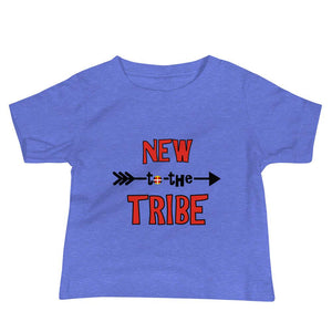 "New to the Tribe" Red Baby Short Sleeve Tee Kids & Babies american, baby, clothing, cotton, fabric, indian, native, oit, our, toddler, traditions, tribe - Our Indigenous Traditions Clothing 