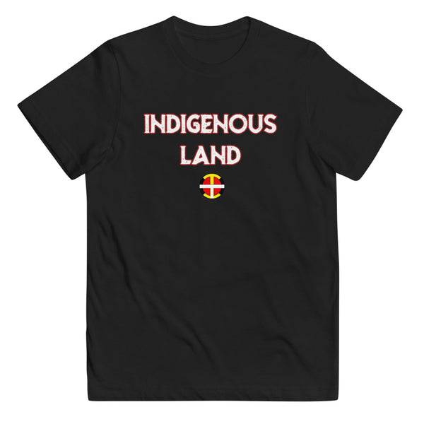 Youth Indigenous Land Tee (W Print)   - Our Indigenous Traditions Clothing Brand