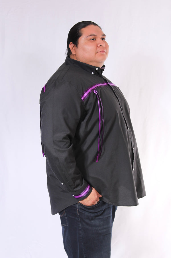 Purple Black Ribbon Shirt