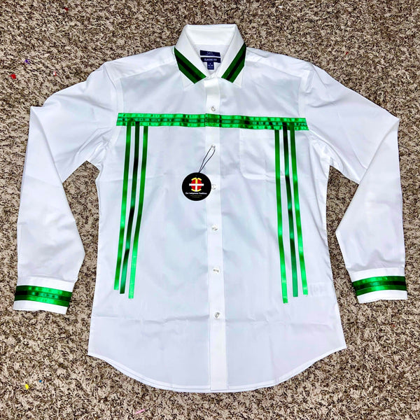 our indigenous traditions, ribbon shirt, forest green, oitclothing 