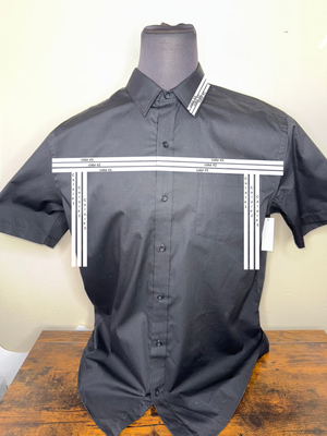 Custom SHORT sleeve Ribbon shirt- Black button down shirt. - Our Indigenous Traditions 