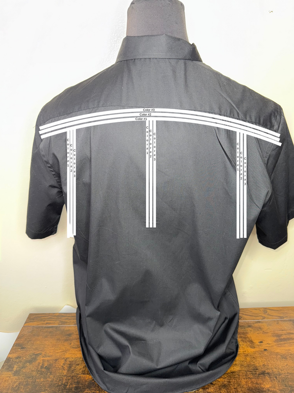 Custom SHORT sleeve Ribbon shirt- Black button down shirt. - Our Indigenous Traditions 