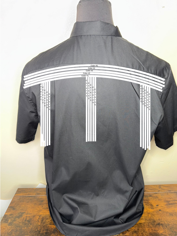 Custom SHORT sleeve Ribbon shirt- Black button down shirt. - Our Indigenous Traditions 