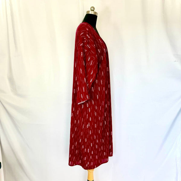 Burgundy Feather, Long Throw Over, our, indigenous, traditions, handcrafted, tribal