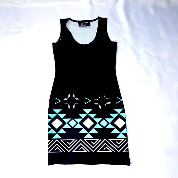 turquoise and black dress Satin and lace maxi dress with cutouts Color: Turquoise/Black RASARIO Online Boutique 46 (FR) / Turquoise/Black