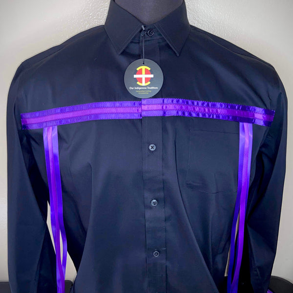 Purple Black Ribbon Shirt Purple Black Ribbon Shirt