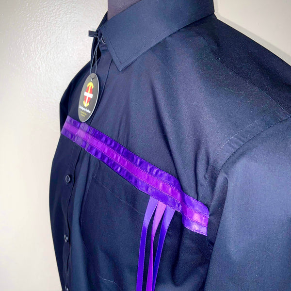 Purple Black Ribbon Shirt Purple Black Ribbon Shirt