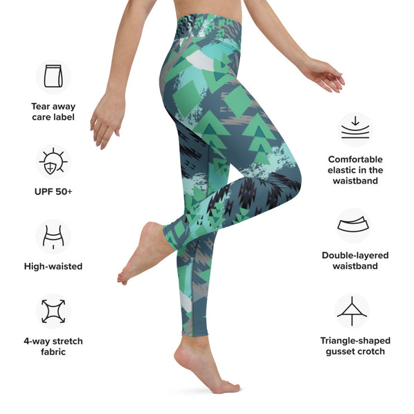 Emerald-Arrows Active Leggings leggings Aboriginal, American Indian, clothing, emerald, green, indigenous, native brand, oit, our, outfit, traditions, warrior, workout - Our Indigenous Tradit