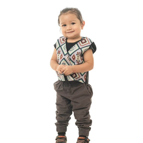Teal Toddler Vest Vest Aboriginal, American Indian, black, boys, business, childrens, clothing, clothing line, comfort, comfortable, Cotton, culture, family, Fashion, first nation, hancrafted