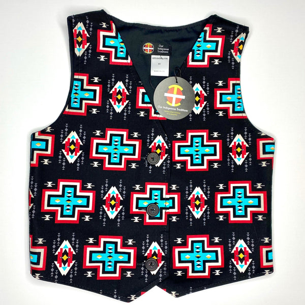 Spirit Trail Black Toddler Vest Vest Aboriginal, American Indian, black, boys, business, childrens, clothing, clothing line, comfort, comfortable, Cotton, culture, family, Fashion, first nati