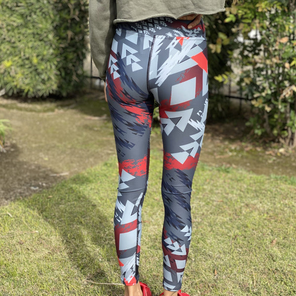 Shadow-Arrows Active Leggings Pants active, bottoms, comfortable, Cotton, fabric, Fall, Fashion, Indian, Indigenous, indigenous unity, leggings, Native, native american, oit, oitclothing, Our