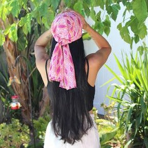 Pink Sunset Mini Scarf Scarf Aboriginal, accessories, accessory, america, beach, cap, clothing, cold, cold weather, comfort, comfortable, comfy, fabric, Fashion, favorite, hancrafted, hand wa