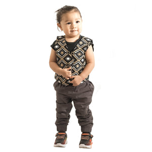 Tan Diamonds Toddler Vest Vest Aboriginal, American Indian, black, boys, business, childrens, clothing, clothing line, comfort, comfortable, Cotton, culture, family, Fashion, first nation, ha
