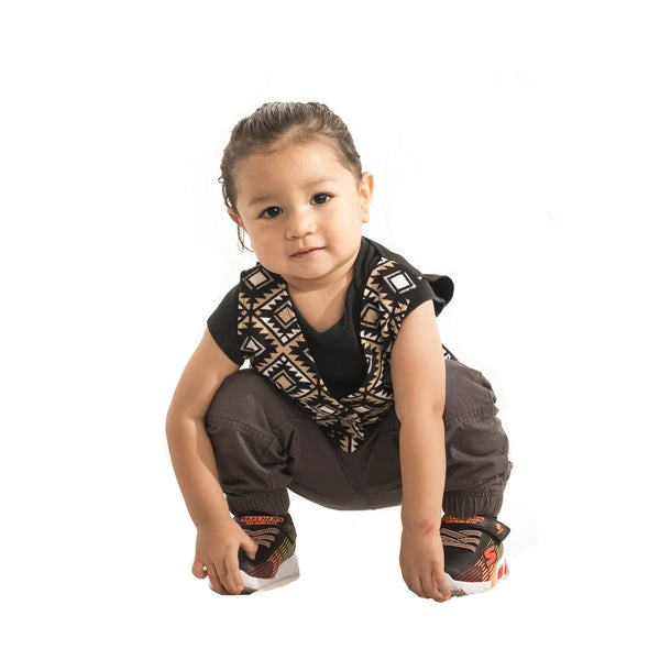 Tan Diamonds Toddler Vest Vest Aboriginal, American Indian, black, boys, business, childrens, clothing, clothing line, comfort, comfortable, Cotton, culture, family, Fashion, first nation, ha