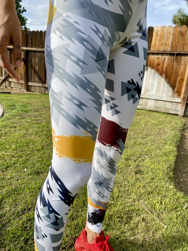 Spark-Arrows Active Leggings  active, bottoms, leggings, native, our indigenous traditions, sports, women, women's, yoga - Our Indigenous Traditions Clothing Brand