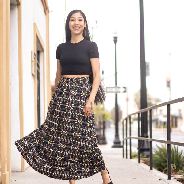 Tracy Maxi Skirt Dresses Aboriginal, accessories, American Indian, clothing, clothing line, comfortable, Cotton, fabric, Fashion, first nation, hancrafted, hand wash, handcrafted, handmade, I