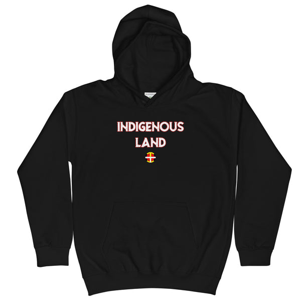 Kids Indigenous Land Hoodie  american indian, first nation, indigenous, indigenous land, land, native brand, rez, tribal, unity - Our Indigenous Traditions Clothing Brand