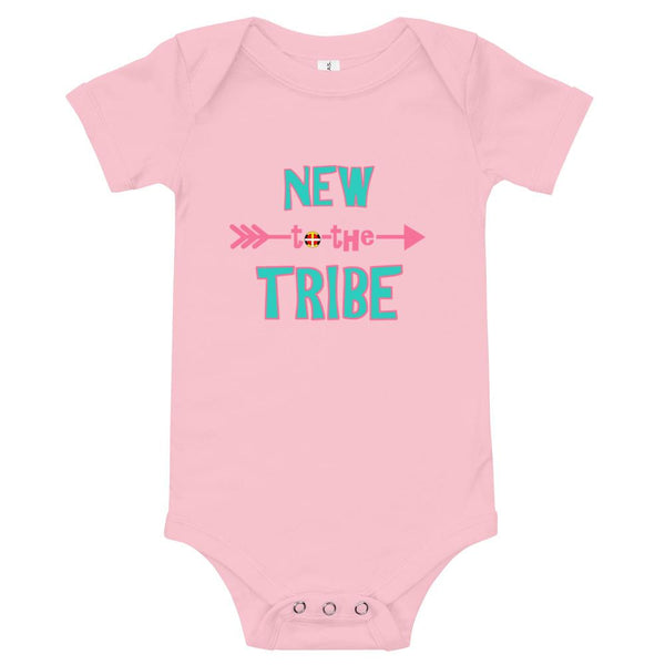 New to the Tribe Baby Bodysuit Turquoise/Pink Kids & Babies Aboriginal, accessories, america, American Indian, baby, baby bodysuit 24 months, baby bodysuit 36 month, baby bodysuit jumpsuit, b