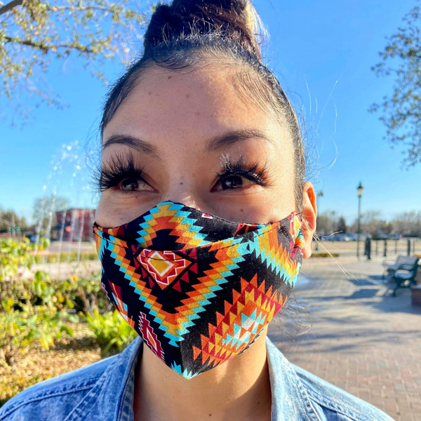 Black Mystical Reusable Mask 2.0 mask 2.0 Aboriginal, accessories, america, American Indian, black, business, clothing line, comfortable, family, Fashion, favorite, four Corners, four directi